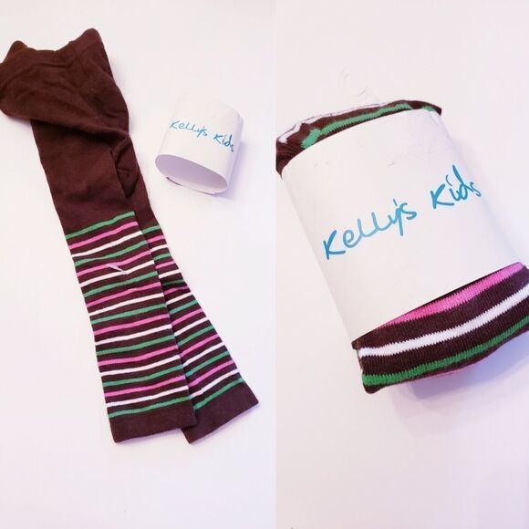 NWT Kelly's Kids Striped Footless Tights - Picture 1 of 5